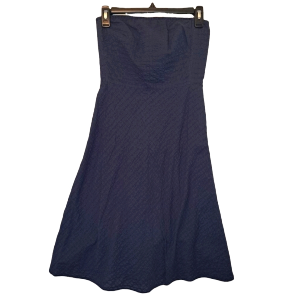 J. Crew Navy Blue Strapless A-Line Dress Summer Size 0